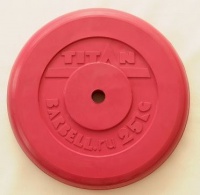 диск обрезиненный titan 26 мм 25 кг. красный 